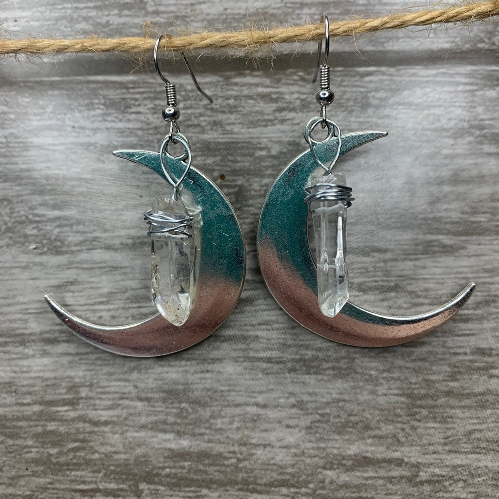 Clear quartz crescent moon